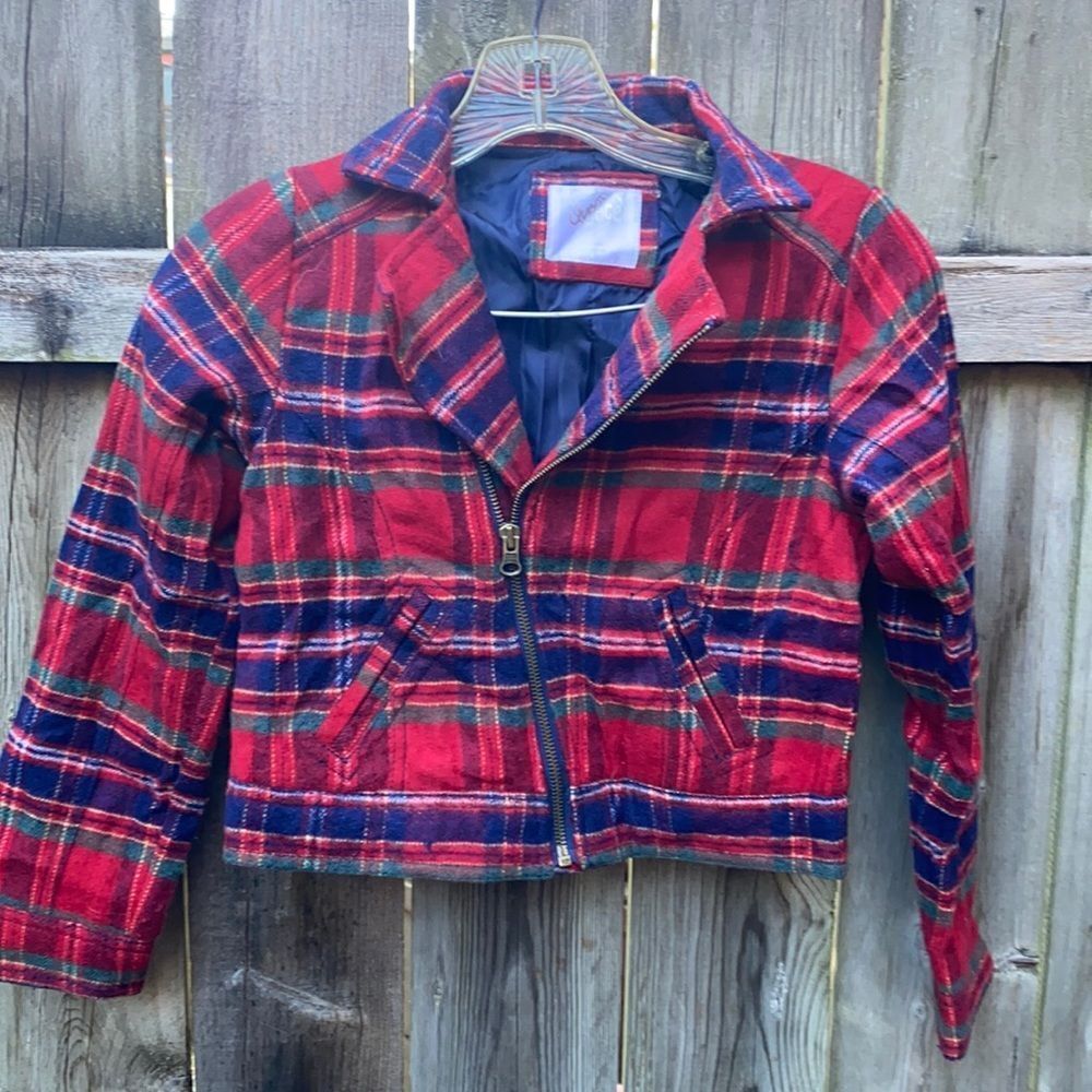 Justice plaid coat sz. 8